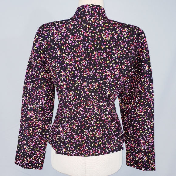 Anne Klein vintage confetti print jacket size 2 - Picture 2 of 6